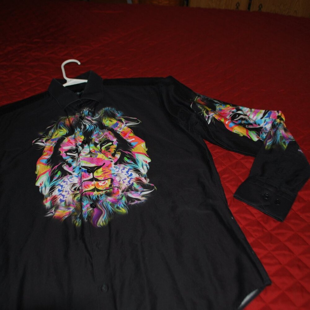 MACEOO Colorful Lion Button-down Shirt - Picture 4 of 9